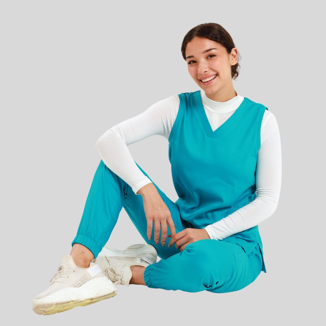 NEW LADIES V-NECK SLEEVELESS TOP - Greens Medi Scrubs South Africa - Premium Medical Uniforms & Apparel - Delivery Across SA 
