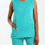 NEW LADIES ROUND SLEEVELESS TOP - Greens Medi Scrubs South Africa - Premium Medical Uniforms & Apparel - Delivery Across SA 
