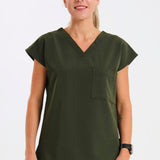 THE LUX LADIES V-NECK PETAL TOP - Greens Medi Scrubs South Africa - Premium Medical Uniforms & Apparel - Delivery Across SA 