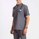 THE LUX MENS MANDARIN TOP - Greens Medi Scrubs South Africa - Premium Medical Uniforms & Apparel - Delivery Across SA 