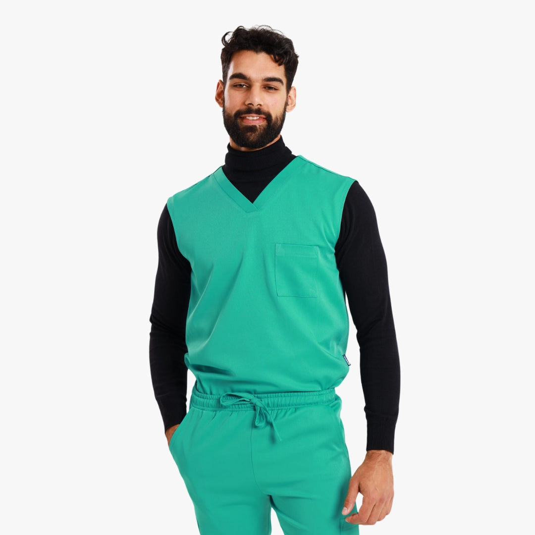 THE MENS V-NECK SLEEVELESS TOP - Greens Medi Scrubs South Africa - Premium Medical Uniforms & Apparel - Delivery Across SA 