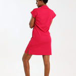 NEW LADIES PRO-COLLARED DRESS WITH PETAL SLEEVE - Greens Medi Scrubs South Africa - Premium Medical Uniforms & Apparel - Delivery Across SA 