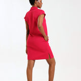NEW LADIES PRO-COLLARED DRESS WITH PETAL SLEEVE - Greens Medi Scrubs South Africa - Premium Medical Uniforms & Apparel - Delivery Across SA 