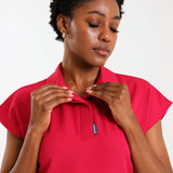 NEW LADIES PRO-COLLARED DRESS WITH PETAL SLEEVE - Greens Medi Scrubs South Africa - Premium Medical Uniforms & Apparel - Delivery Across SA 