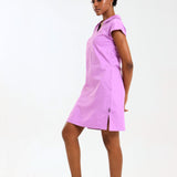 NEW LADIES V-COLLARED DRESS WITH PETAL SLEEVE - Greens Medi Scrubs South Africa - Premium Medical Uniforms & Apparel - Delivery Across SA 