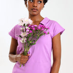 NEW LADIES V-COLLARED DRESS WITH PETAL SLEEVE - Greens Medi Scrubs South Africa - Premium Medical Uniforms & Apparel - Delivery Across SA 