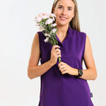 NEW LADIES MANDARIN SLEEVELESS TOP - Greens Medi Scrubs South Africa - Premium Medical Uniforms & Apparel - Delivery Across SA 