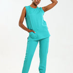 NEW LADIES ROUND SLEEVELESS TOP - Greens Medi Scrubs South Africa - Premium Medical Uniforms & Apparel - Delivery Across SA 