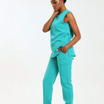 NEW LADIES ROUND SLEEVELESS TOP - Greens Medi Scrubs South Africa - Premium Medical Uniforms & Apparel - Delivery Across SA 