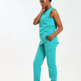 NEW LADIES ROUND SLEEVELESS TOP - Greens Medi Scrubs South Africa - Premium Medical Uniforms & Apparel - Delivery Across SA 