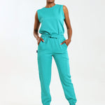 NEW LADIES ROUND SLEEVELESS TOP - Greens Medi Scrubs South Africa - Premium Medical Uniforms & Apparel - Delivery Across SA 