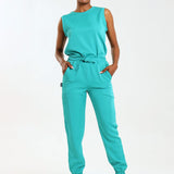 NEW LADIES ROUND SLEEVELESS TOP - Greens Medi Scrubs South Africa - Premium Medical Uniforms & Apparel - Delivery Across SA 