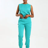 NEW LADIES ROUND SLEEVELESS TOP - Greens Medi Scrubs South Africa - Premium Medical Uniforms & Apparel - Delivery Across SA 
