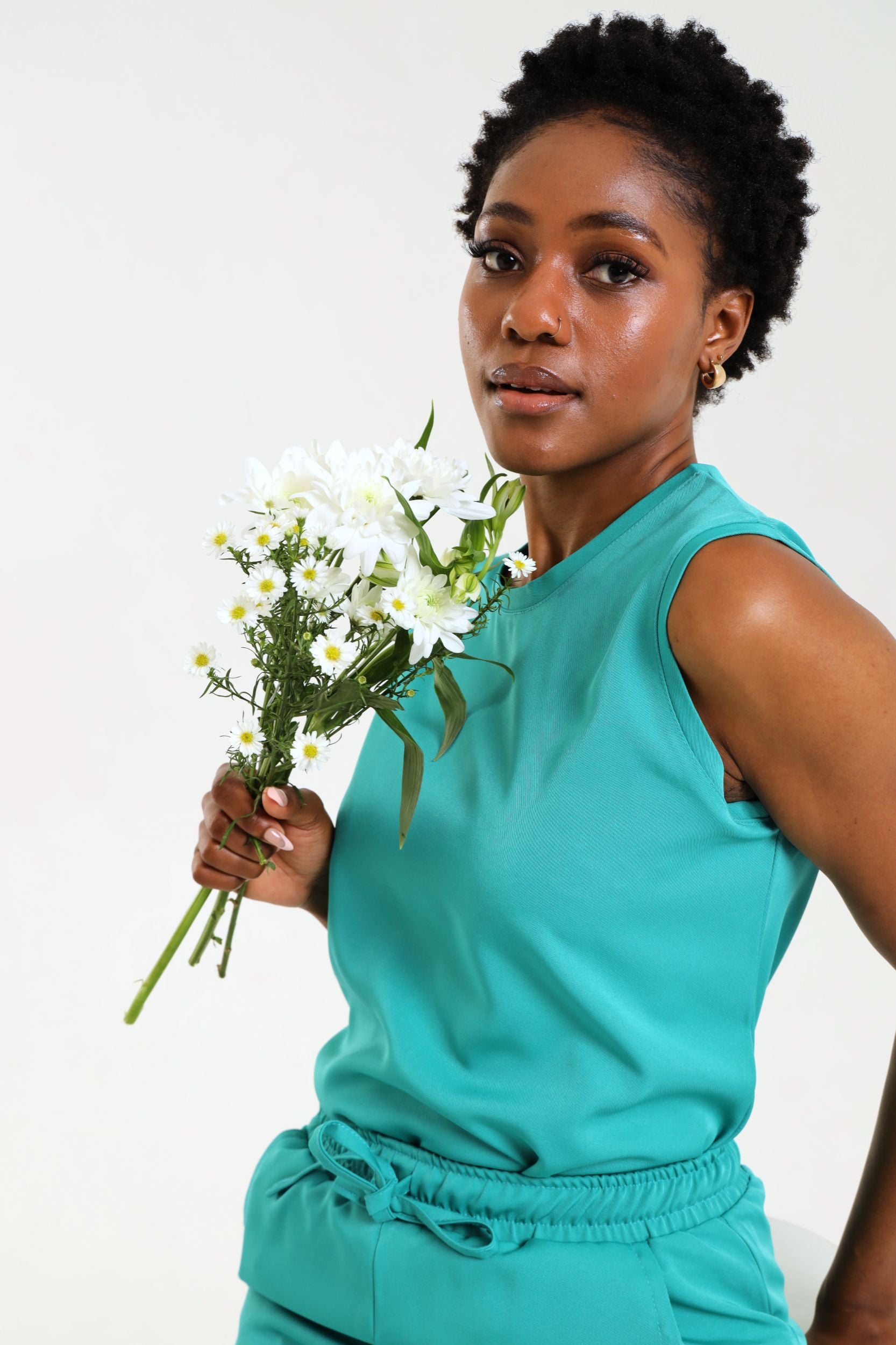 NEW LADIES ROUND SLEEVELESS TOP - Greens Medi Scrubs South Africa - Premium Medical Uniforms & Apparel - Delivery Across SA 