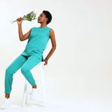 NEW LADIES ROUND SLEEVELESS TOP - Greens Medi Scrubs South Africa - Premium Medical Uniforms & Apparel - Delivery Across SA 