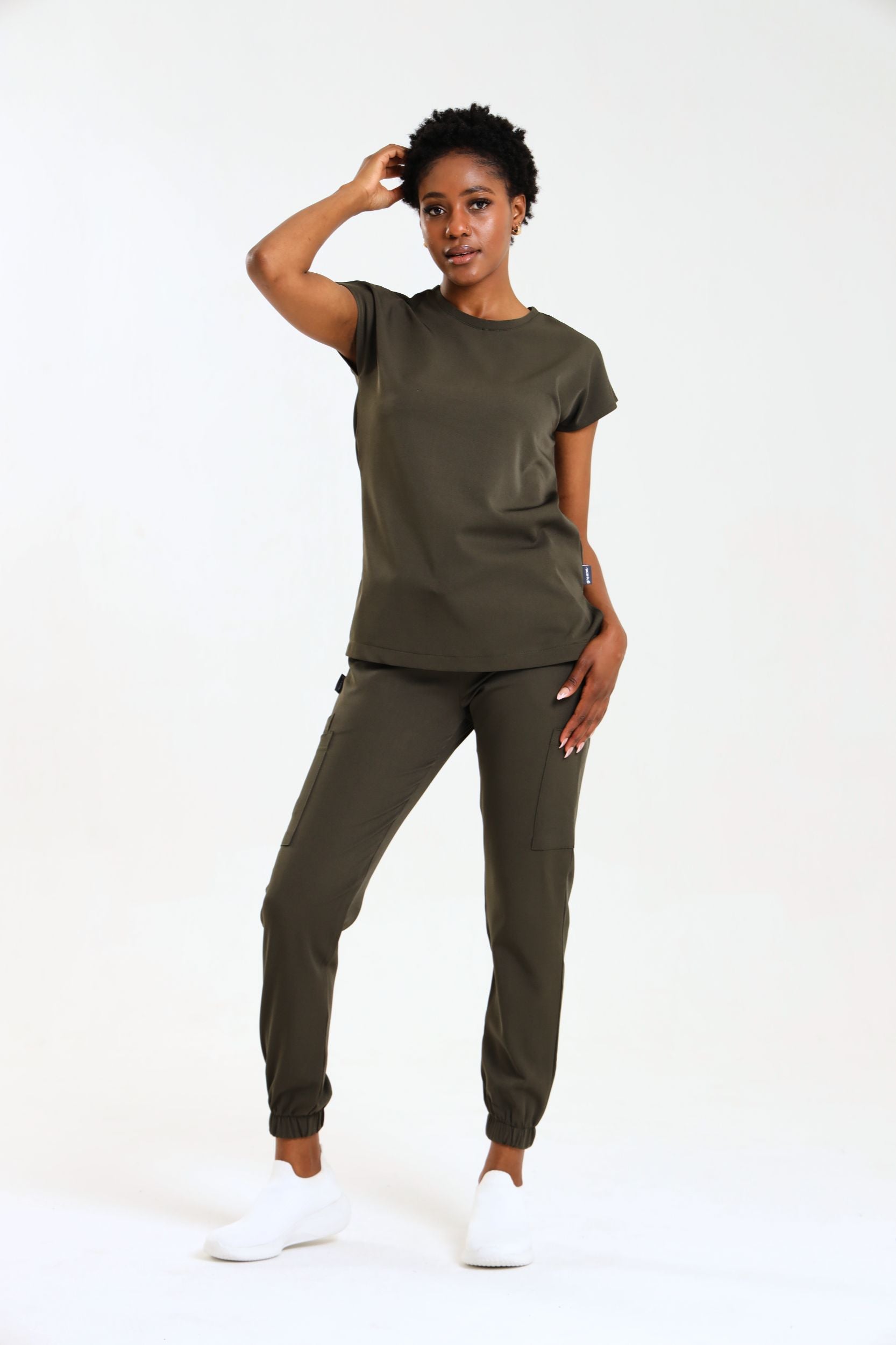 NEW LADIES ROUND PETAL TOP - Greens Medi Scrubs South Africa - Premium Medical Uniforms & Apparel - Delivery Across SA 