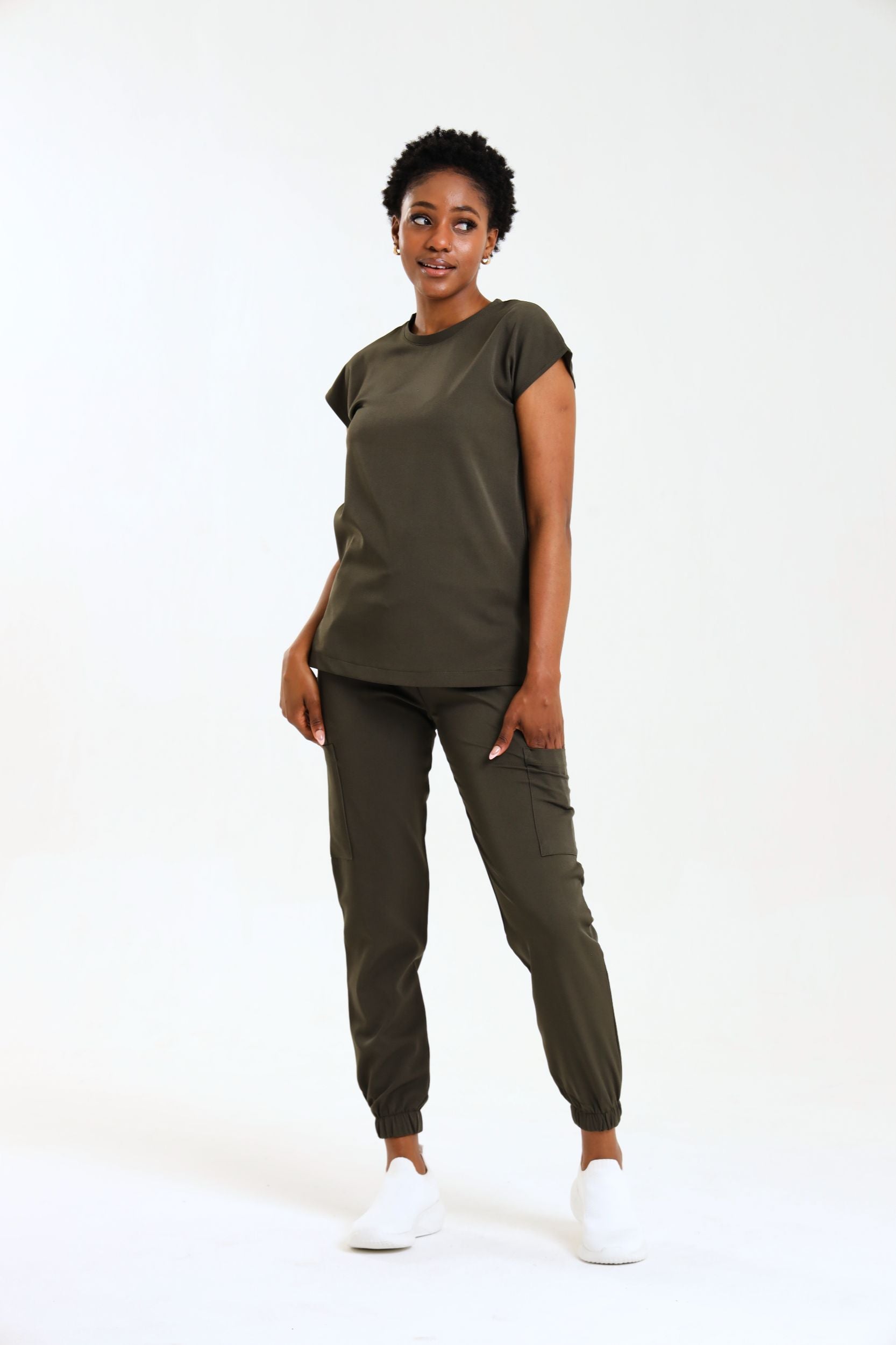 NEW LADIES ROUND PETAL TOP - Greens Medi Scrubs South Africa - Premium Medical Uniforms & Apparel - Delivery Across SA 
