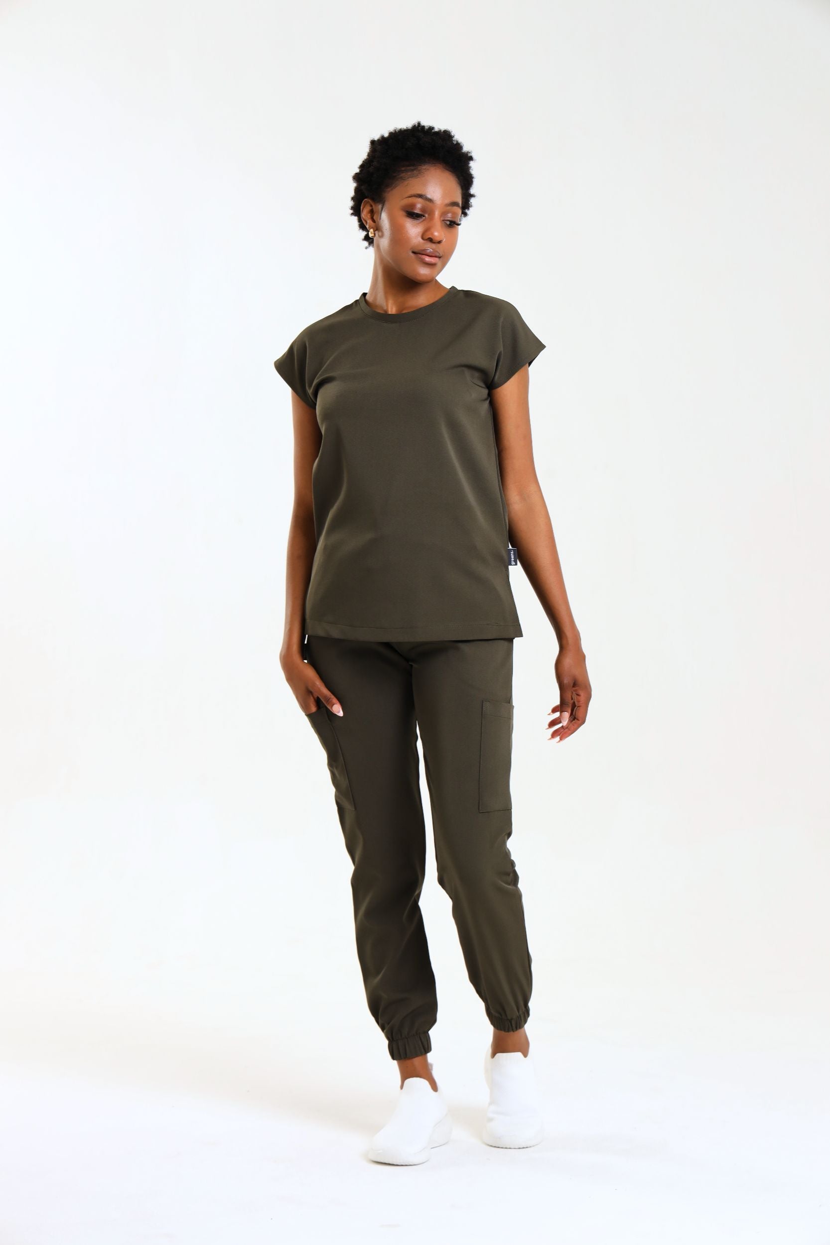 NEW LADIES ROUND PETAL TOP - Greens Medi Scrubs South Africa - Premium Medical Uniforms & Apparel - Delivery Across SA 