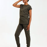 NEW LADIES ROUND PETAL TOP - Greens Medi Scrubs South Africa - Premium Medical Uniforms & Apparel - Delivery Across SA 