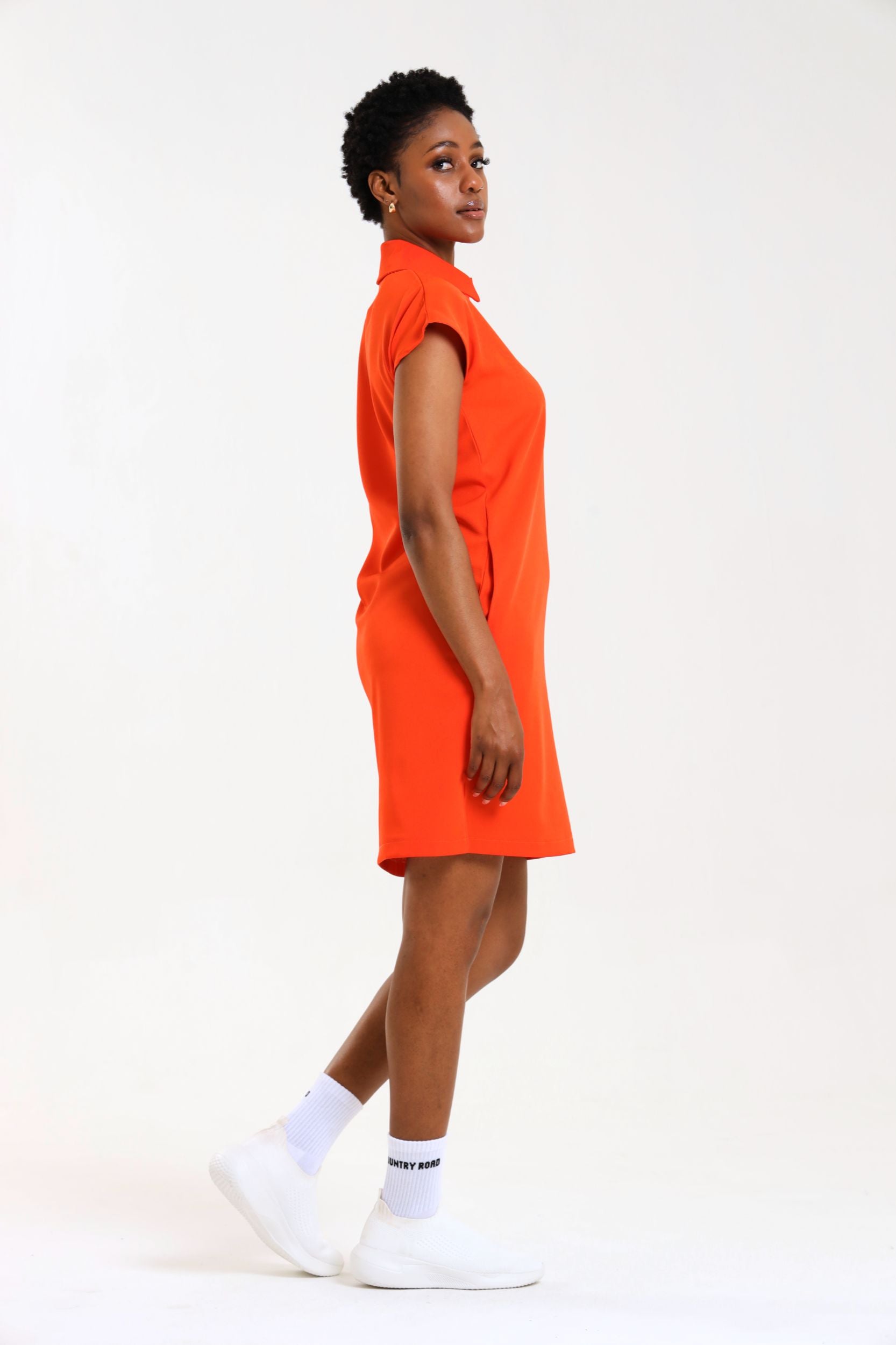NEW LADIES PRO-COLLARED DRESS WITH PETAL SLEEVE - Greens Medi Scrubs South Africa - Premium Medical Uniforms & Apparel - Delivery Across SA 