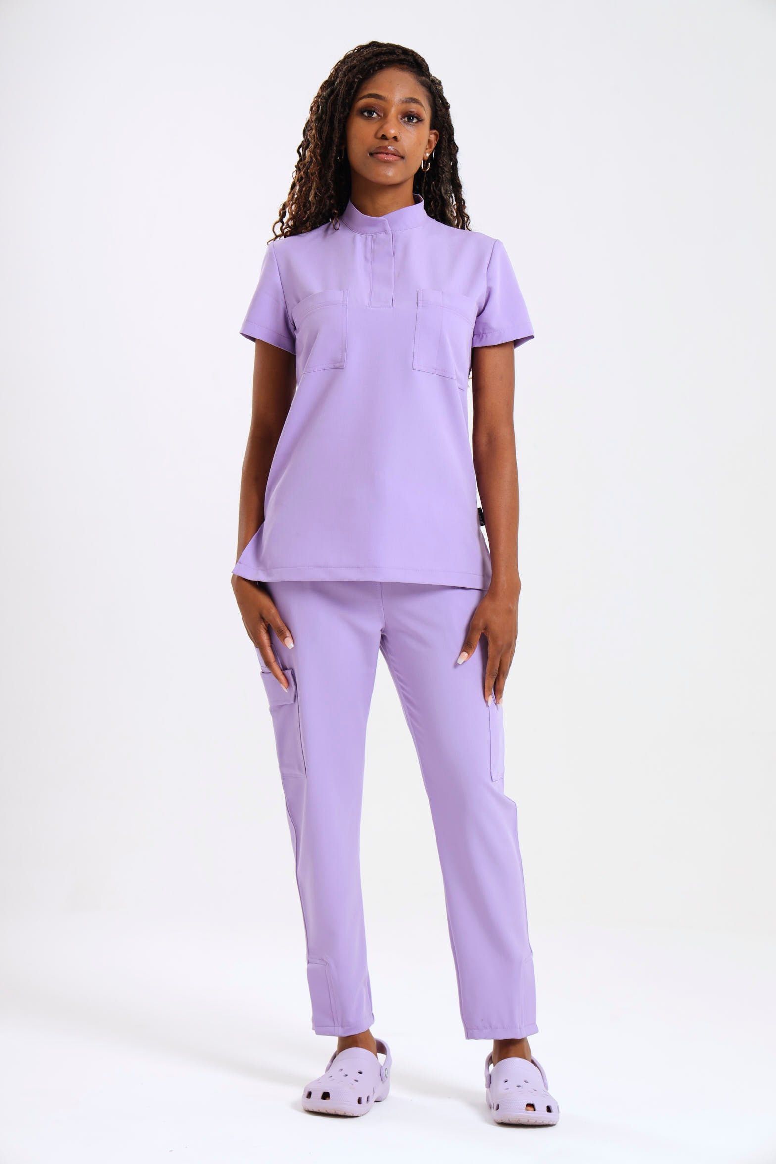 THE LUX LADIES MANDARIN FEMME TOP - Greens Medi Scrubs South Africa - Premium Medical Uniforms & Apparel - Delivery Across SA 