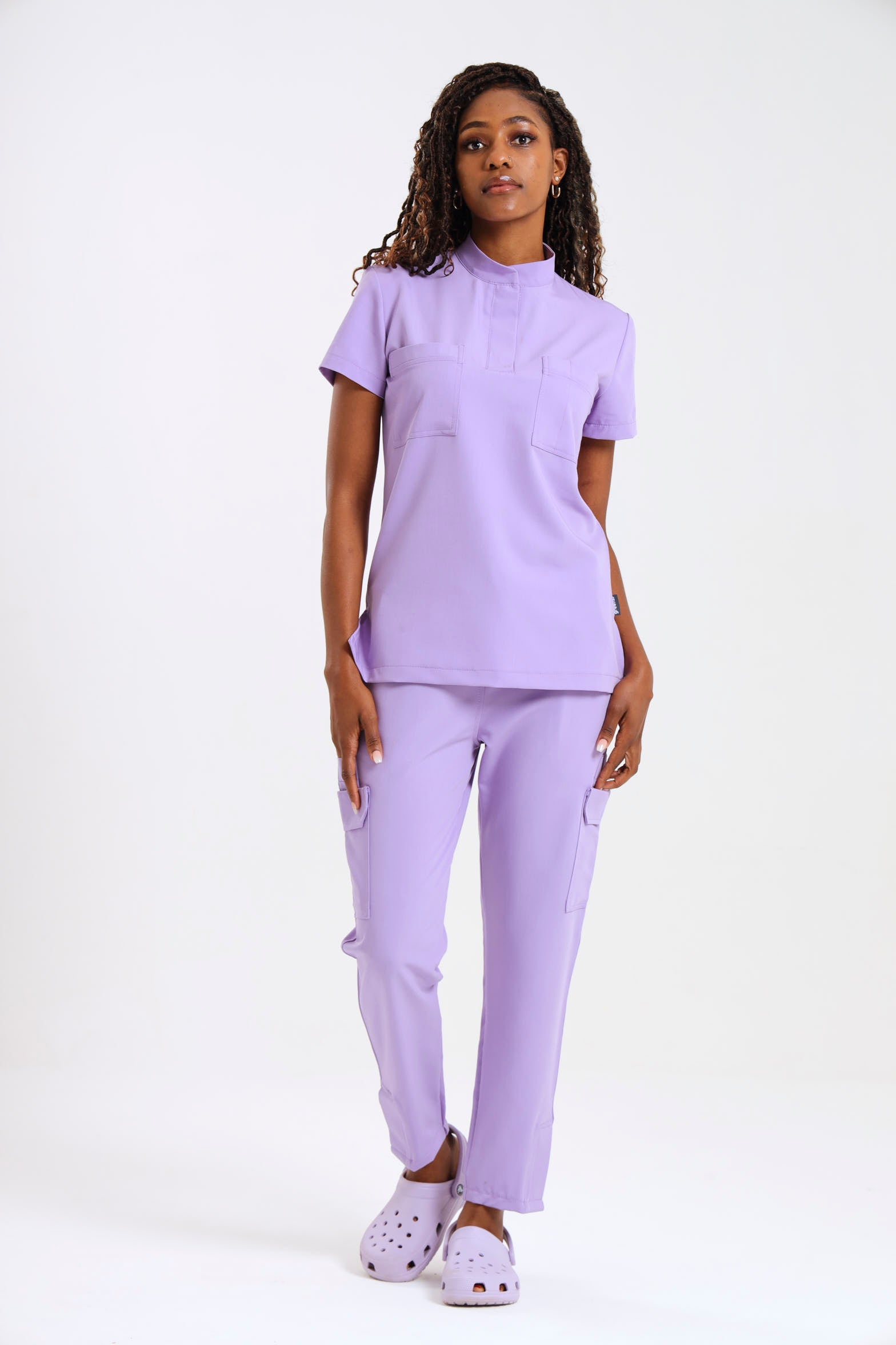 THE LUX LADIES MANDARIN FEMME TOP - Greens Medi Scrubs South Africa - Premium Medical Uniforms & Apparel - Delivery Across SA 