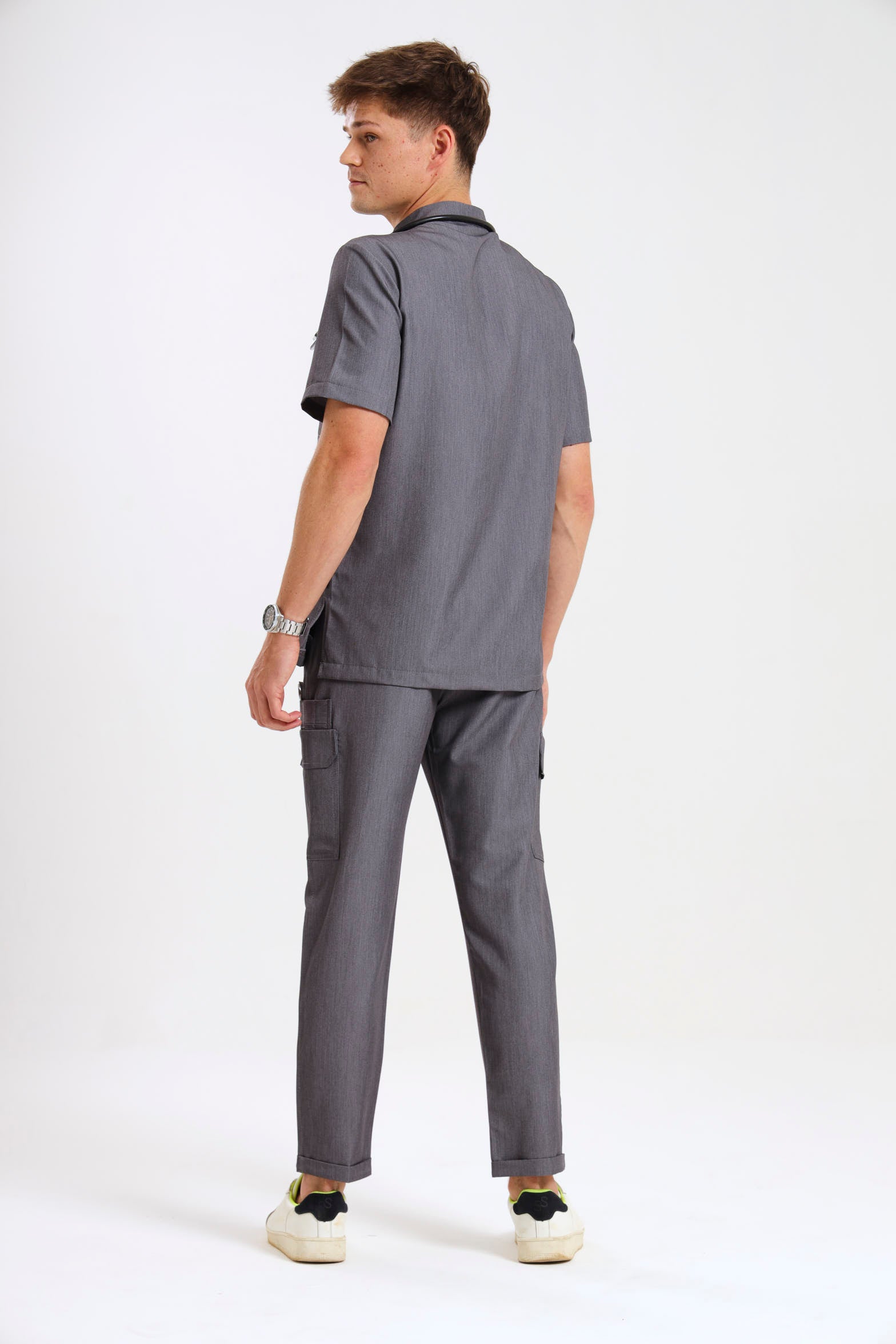 THE LUX MENS MANDARIN TOP - Greens Medi Scrubs South Africa - Premium Medical Uniforms & Apparel - Delivery Across SA 