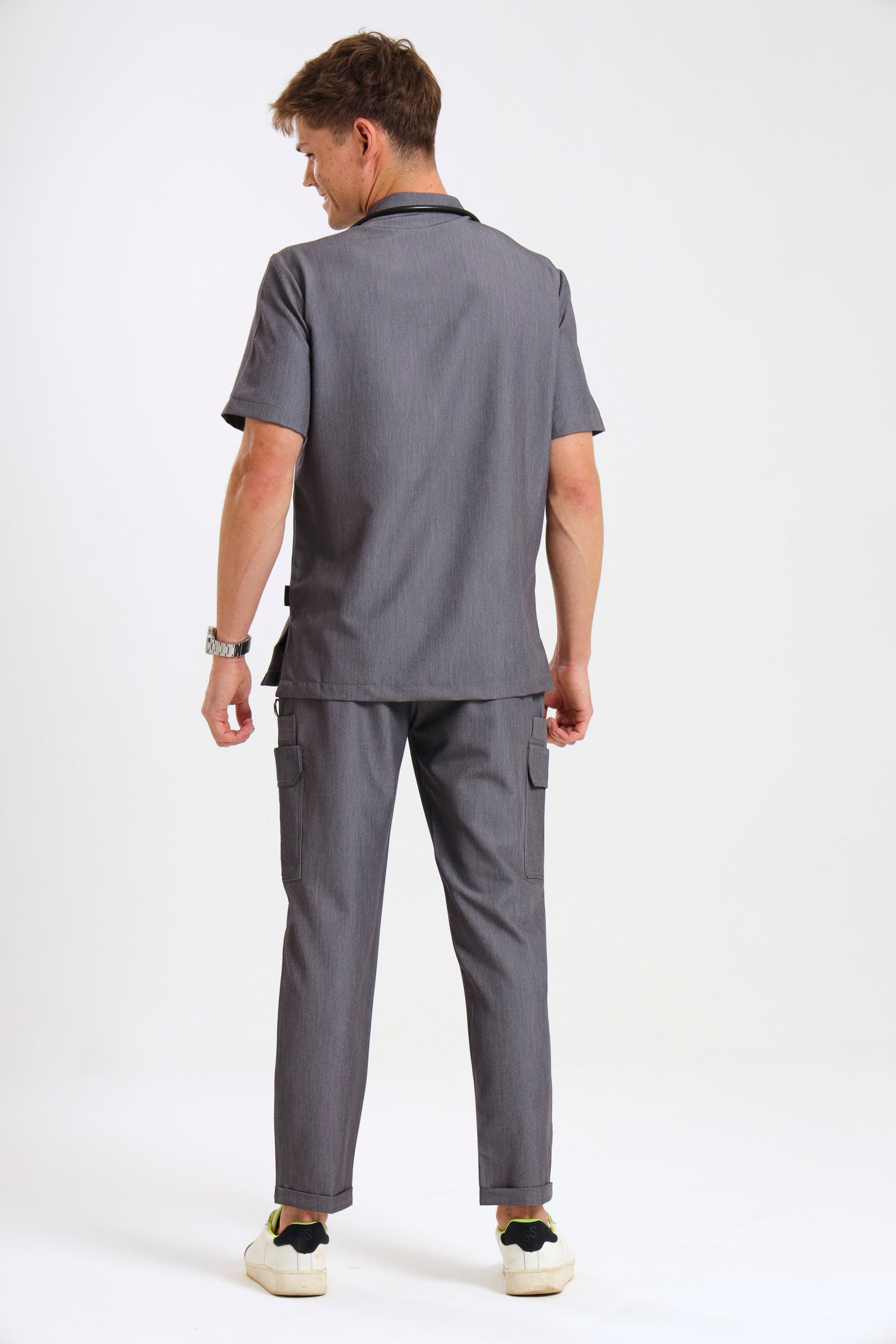 THE LUX MENS MANDARIN TOP - Greens Medi Scrubs South Africa - Premium Medical Uniforms & Apparel - Delivery Across SA 