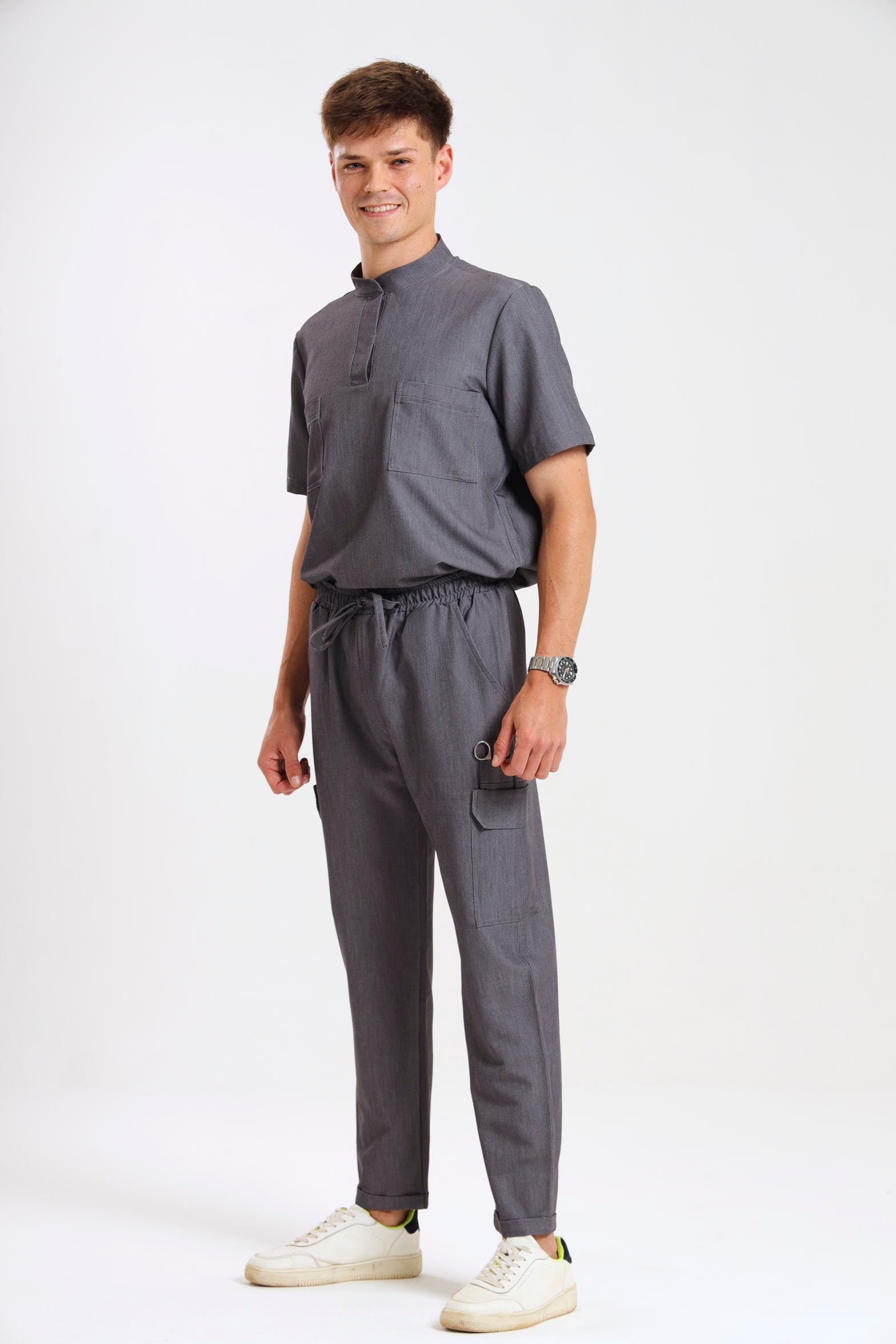 THE LUX MENS MANDARIN TOP - Greens Medi Scrubs South Africa - Premium Medical Uniforms & Apparel - Delivery Across SA 