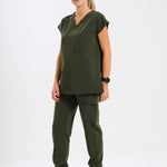 THE LUX LADIES V-NECK PETAL TOP - Greens Medi Scrubs South Africa - Premium Medical Uniforms & Apparel - Delivery Across SA 