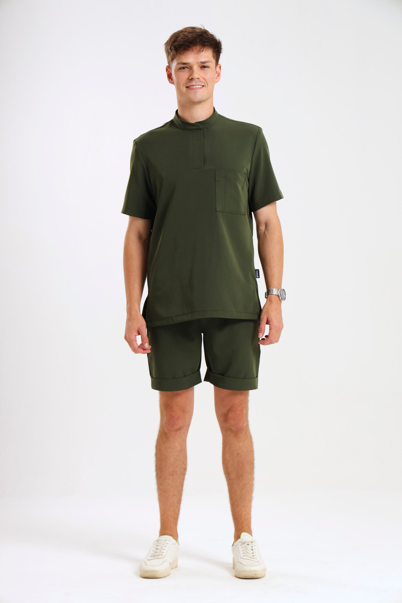 THE LUX MENS MANDARIN TOP - Greens Medi Scrubs South Africa - Premium Medical Uniforms & Apparel - Delivery Across SA 