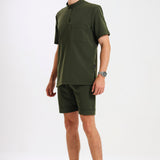 THE LUX MENS MANDARIN TOP - Greens Medi Scrubs South Africa - Premium Medical Uniforms & Apparel - Delivery Across SA 