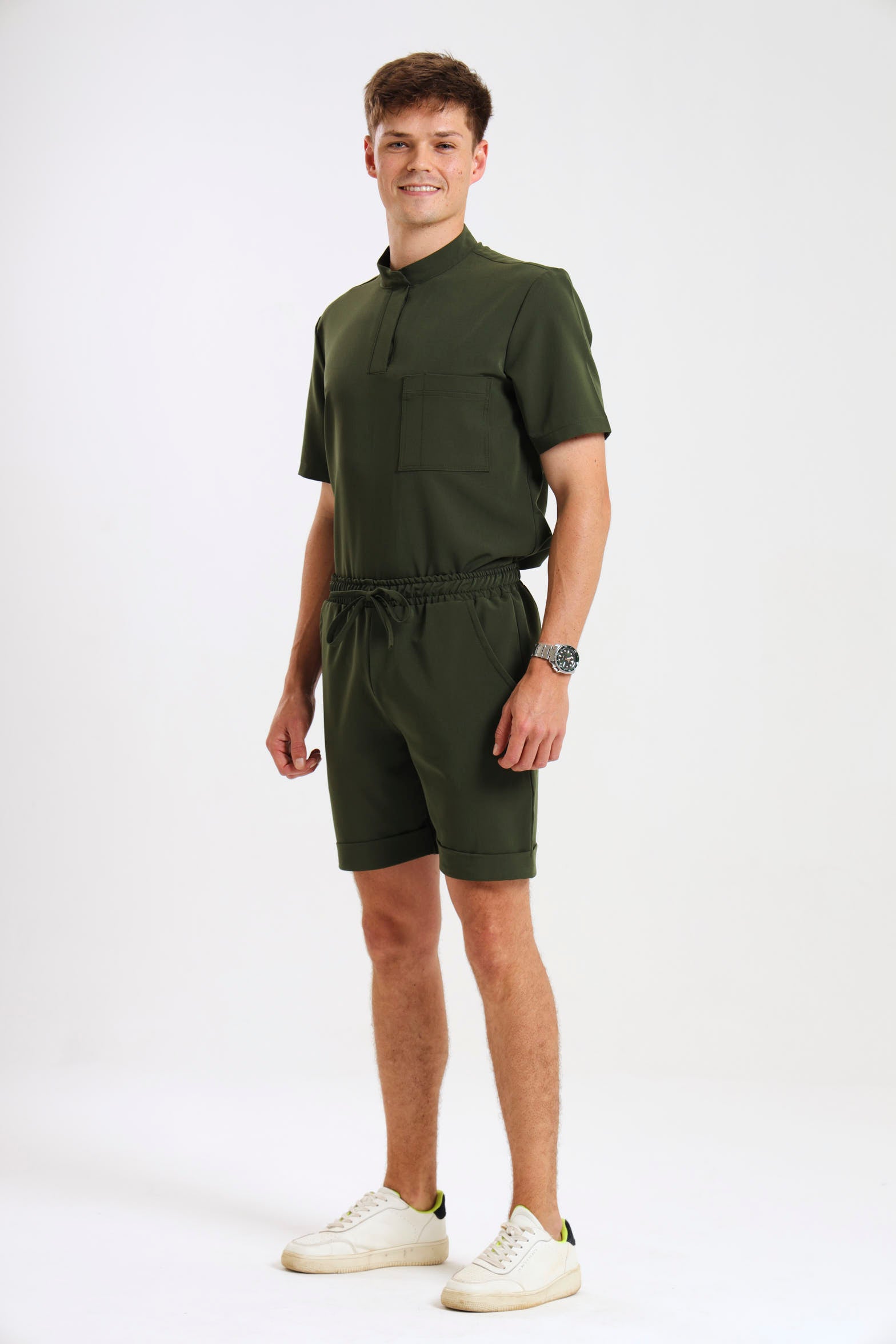 THE LUX MENS MANDARIN TOP - Greens Medi Scrubs South Africa - Premium Medical Uniforms & Apparel - Delivery Across SA 