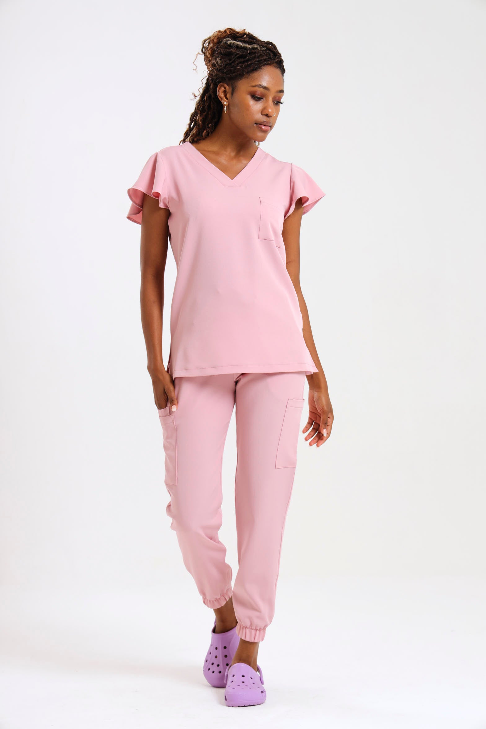 THE LADIES V-NECK FLOW TOP - Greens Medi Scrubs South Africa - Premium Medical Uniforms & Apparel - Delivery Across SA 