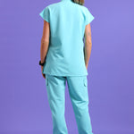 THE LUX LADIES MANDARIN PETAL TOP - Greens Medi Scrubs South Africa - Premium Medical Uniforms & Apparel - Delivery Across SA 