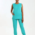 NEW LADIES ROUND SLEEVELESS TOP - Greens Medi Scrubs South Africa - Premium Medical Uniforms & Apparel - Delivery Across SA 