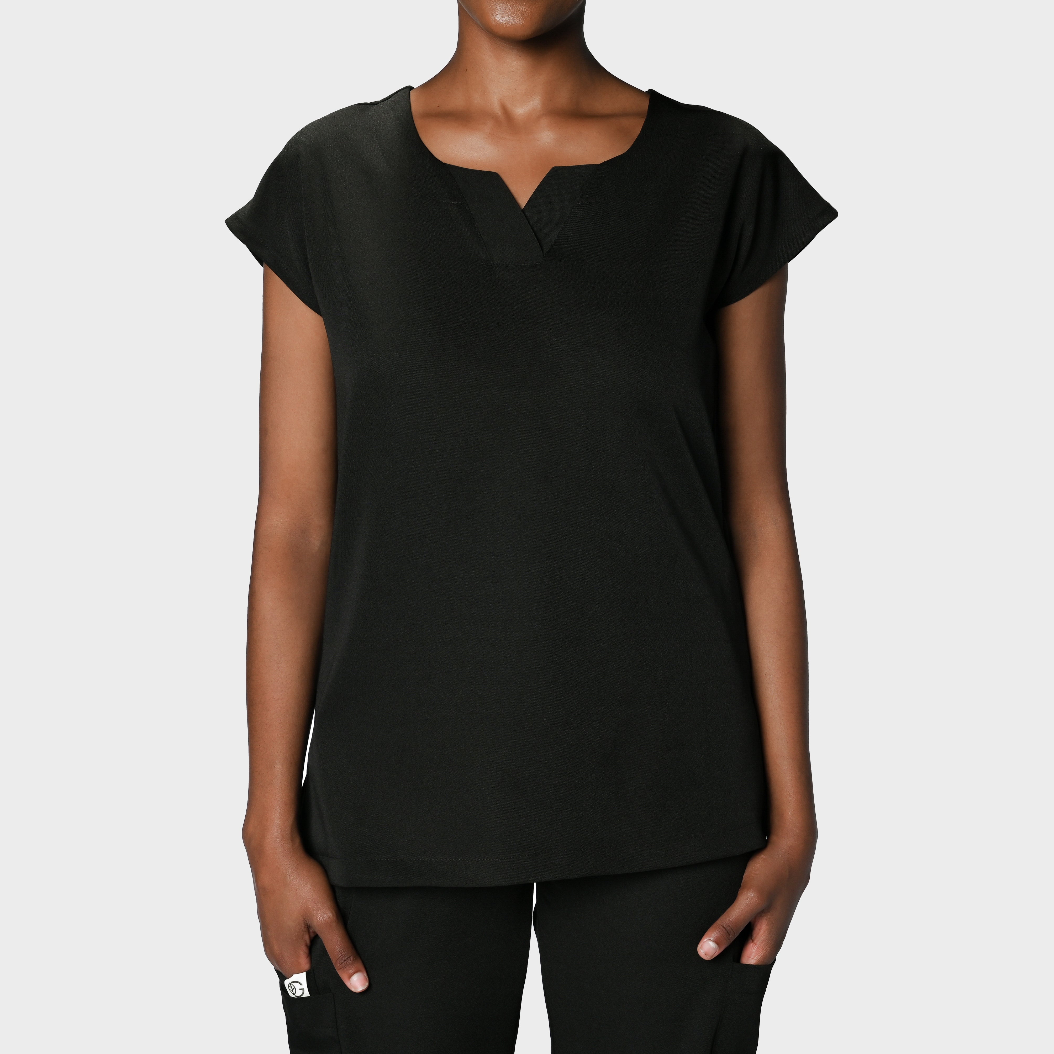 LADIES ACTIVE NALEDI TOP WITH PETAL SLEEVE - Greens Medi Scrubs South Africa - Premium Medical Uniforms & Apparel - Delivery Across SA 