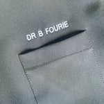 NAME AND POSITION EMBROIDERY - Greens Medi Scrubs South Africa - Premium Medical Uniforms & Apparel - Delivery Across SA 