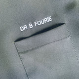 NAME AND POSITION EMBROIDERY - Greens Medi Scrubs South Africa - Premium Medical Uniforms & Apparel - Delivery Across SA 